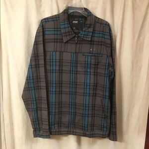 Oakley Light Weight Plaid Blue/Gray Jacket Size L